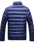 kkboxly  Winter Men's Casual Slim Fit Stand Collar Zipper-Up Padded Jacket