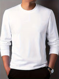kkboxly  Men's Casual Comfy Solid Long Sleeve T-Shirt, Men's Clothes For Spring Summer Autumn, Tops For Men