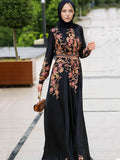 kkboxly  Vintage Floral Print Dress, Long Sleeve Maxi Dress For Spring & Fall, Women's Clothing