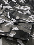 kkboxly  Men's Cotton Cargo Multi-pocket Shorts Camouflage Military Casual Shorts