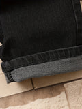 kkboxly  Classic Design Slim Fit Jeans, Men's Casual Street Style Distressed Mid Stretch Denim Pants For Spring Summer