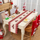 Merry Christmas Table Runner - 13"x70.8" Polyester with Red Elk Design, Perfect for Holiday Dining & Home Decor, Christmas Decor