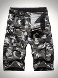 kkboxly  Men's Cotton Cargo Multi-pocket Shorts Camouflage Military Casual Shorts