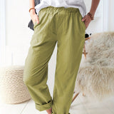 kkboxly  High Waist Straight Leg Pants, Casual Every Day Pants, Women's Clothing
