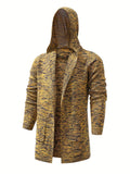 kkboxly  All Match Knitted Hooded Cardigan, Men's Casual Warm High Stretch Overcoat Sweater Jacket For Fall Winter