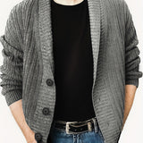 kkboxly  Men's Button Up Casual V Neck Cardigan, Knitted Sweater Jacket Coat For Men Winter Fall