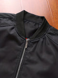 kkboxly  Jackets For Men, Fall Winter Stand Collar Zip Up Baseball Jacket, Black