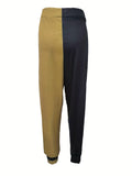 kkboxly  Ribbon Design, Men's Color Contrast Drawstring Trendy Comfy Jogger Pants