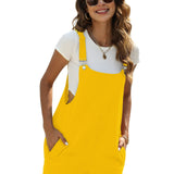 kkboxly  Solid Cami Jumpsuit, Casual Sleeveless Comfy Short Length Jumpsuit With Pockets, Women's Clothing