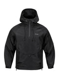 realaiot  Men's Casual Windbreaker Jacket, Chic Pullover Half Zip Hoodie With Big Pocket For Outdoor Activities