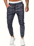 kkboxly  Men's Stylish Comfy Solid Joggers With Pockets, Active Breathable Slim-fit Drawstring Men's Bottom Clothing For Hiking Jogging Cycling Outdoor Fitness Workout