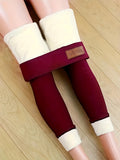 kkboxly  Winter Warm Thickened Long Leggings, Casual High Waist Elastic Fashion Bottoms Slim Leggings, Women's Wear