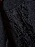 kkboxly  Men's Elegant Trench Color Block Coat, Casual Wool-like Fabric Warm Turn-Down Collar Overcoat For Fall Winter