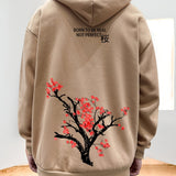 kkboxly  Men's Fleece Loose Long Sleeve Drop Shoulder Hoodie