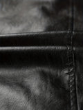 kkboxly  Stylish PU Leather Men's Lapel Collar Zipper Leather Jacket For Autumn And Winter