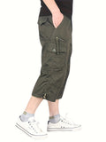 dunnmall  kkboxly  Street Style Men's Casual Cargo Capris Jeans With Pocket, Men's Outfits