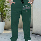 kkboxly  Men's "Superior" Print Sweatpants Oversized Fashion Joggers For Autumn/winter, Men's Clothing, Plus Size
