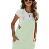 kkboxly  Solid Cami Jumpsuit, Casual Sleeveless Comfy Short Length Jumpsuit With Pockets, Women's Clothing