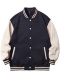 kkboxly  Mythic Creature Dragon Pattern Casual Lightweight Plush Varsity Jacket, Men's Jacket For Fall Winter Outdoor