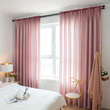 kkboxly 1pc Translucent Light Filtering Panel - Simple Decorative Rod Pocket Curtain for Living Room Bedroom Home Decoration with Solid Color and Easy Installation