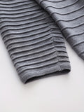 Men's Stylish Solid Knitted Pullover, Casual High Stretch Breathable Long Sleeve Crew Neck Top For City Walk Street Hanging Outdoor Activities