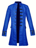Steampunk Gothic Long Coat Embroidered Victorian Jacket Vintage Overcoat Medieval Frock Coat Renaissance Costume For Men