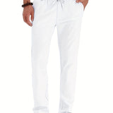 Men's Business Casual Pants European And American Loose Elastic Waist Cotton All-match Solid Color Men's Long Pants
