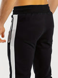 kkboxly  Men's Chic Zipper Pockets Casual Pants, Waist Drawstring Stretch Joggers Sweatpants