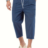 kkboxly kkboxly  Men's Casual Loose Fit Cropped Pants For Spring Summer
