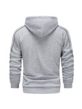 kkboxly  Men's Breast Zipper Pocket Zip-Up Hooded Jacket, Casual Hoodie For Sports, Running