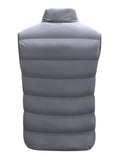 kkboxly  Warm Winter Vest, Men's Casual Zipper Pockets Stand Collar Zip Up Vest For Fall Winter