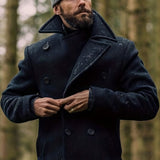 Men's Double Breasted Trench Coat, Elegant Overcoat For Fall Winter