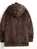 Men's Warm Fleece Hooded Jacket For Fall Winter