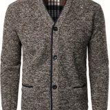 kkboxly  All Match Knitted Warm Thick Cardigan, Men's Casual Warm Slightly Stretch Button Up Jacket Coat For Fall Winter