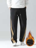 kkboxly  Color Block Drawstring Straight Leg Sweatpants Loose Fit Pants Men's Casual Joggers For Men Winter Fall Running Jogging