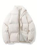 kkboxly  Men's Casual Warm Winter Jacket, Stand Collar Cotton Padded Jacket Coat For Outdoor Activities