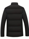 kkboxly  Men's Padded Jacket, Men Casual Padded Coat Windbreaker Zipper Pocket Stand Collar For Men Winter