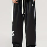 Plus Size Men's "#43.41meter Print Pants Sports Casual Pants Oversized Fashion Joggers For Fall Winter, Men's Clothing