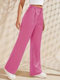 kkboxly  Solid Straight Leg Trouser, Business Casual Suit Pants For Spring & Summer, Women's Clthing