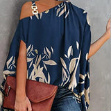 kkboxly   Women's Blouse Summer Halter Batwing Sleeve Floral Print Blouse