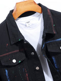 kkboxly  Original Design Men's Paint Denim Jacket