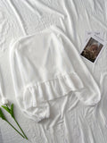 kkboxlyLong Sleeve Ruffle Hem Blouse, Loose Casual Top, Women's Clothing