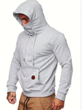 kkboxly  Men's Hoodie, Face Cover Casual Drawstring Hooded Sweatshirt With Multicolor