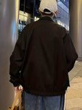kkboxly  Men's Chic Techwear Jacket, Street Style Multi Pocket Jacket For Spring Fall