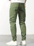 Men's Regular Straight Leg Jeans, Street Style Denim Pants With Pockets