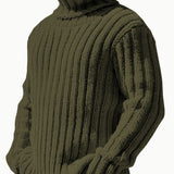 kkboxly  Fashionable Men's Solid Turtleneck Knit Sweater Plus Size Male's Pullover Sweater For Autumn And Winter, Leisurewear For Big And Tall Guys