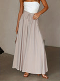 kkboxly  Boho Drawstring Wide Leg Pants, Casual Smocked Waist Elastic Palazzo Pants For Spring & Summer, Women's Clothing