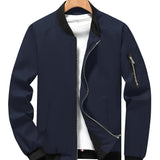 kkboxly  Stand Collar Jacket Men's Casual Baseball Jacket Coat Regular Fit College Hipster Windbreaker For Spring Autumn