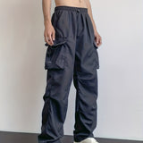 kkboxly  Loose Fit Multi Pocket Cargo Pants, Men's Casual Hip Hop Style Wide Leg Pants For Spring Summer Outdoor