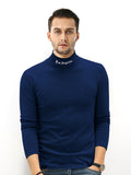 kkboxly Men's Turtleneck Long Sleeve T-Shirt, Casual Stretch Sports Tops For Spring Fall
